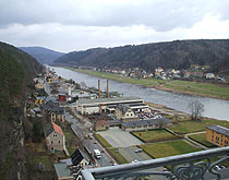 Blick von oben auf Postelwitz