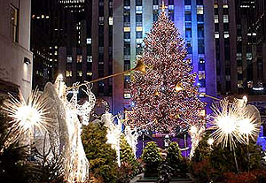 Weihnachtsbaum in New York vor dem Rockefeller Center